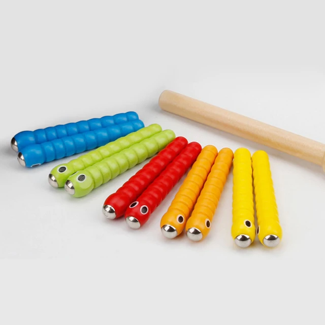Wooden Strawberry Magnetic Bug Catching Game 5 Worms 1 Wooden Toys Accessories Montessori Educational Toys 3