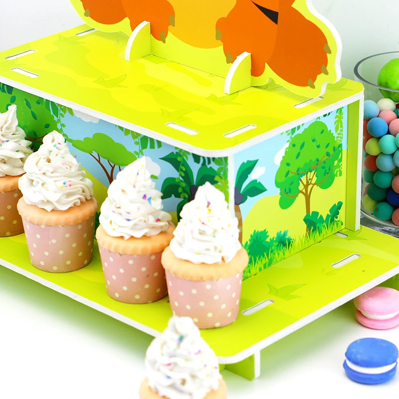 Safari Animal Cake stand Cardboard Cupcake Holder Kids Birthday Party Wedding Decor Dessert Table Display Supplies Centerpieces party decorations,birthday party supplies,cake decorations