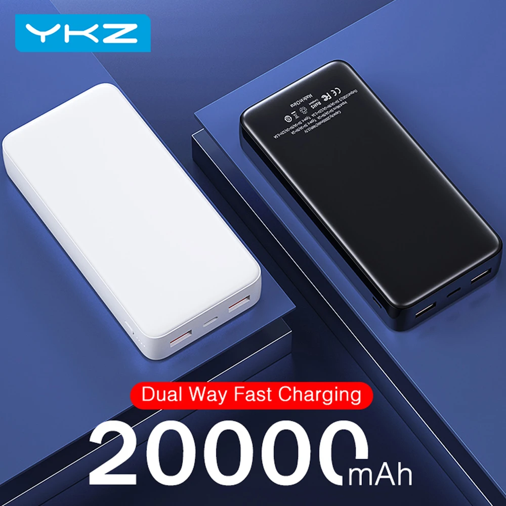  2 шт. Портативное зарядное устройство YKZ Mini, 20000 мАч, PD, быстрая зарядка, мобильный телефон, Внешнее зарядное устройство для Xiaomi Mi 