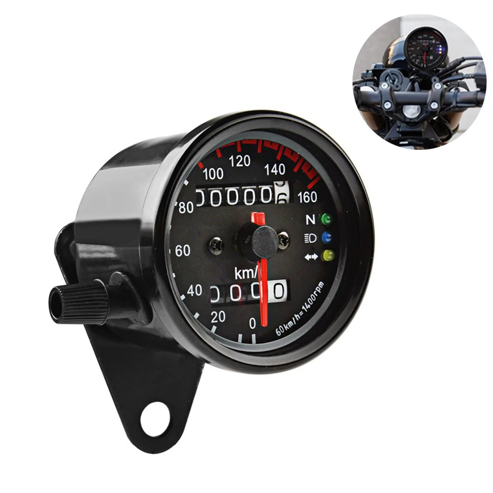 Details about   DC 12V Black Multipurpose Motorcycle Speedometer 0-160Km/h Meter Gauge