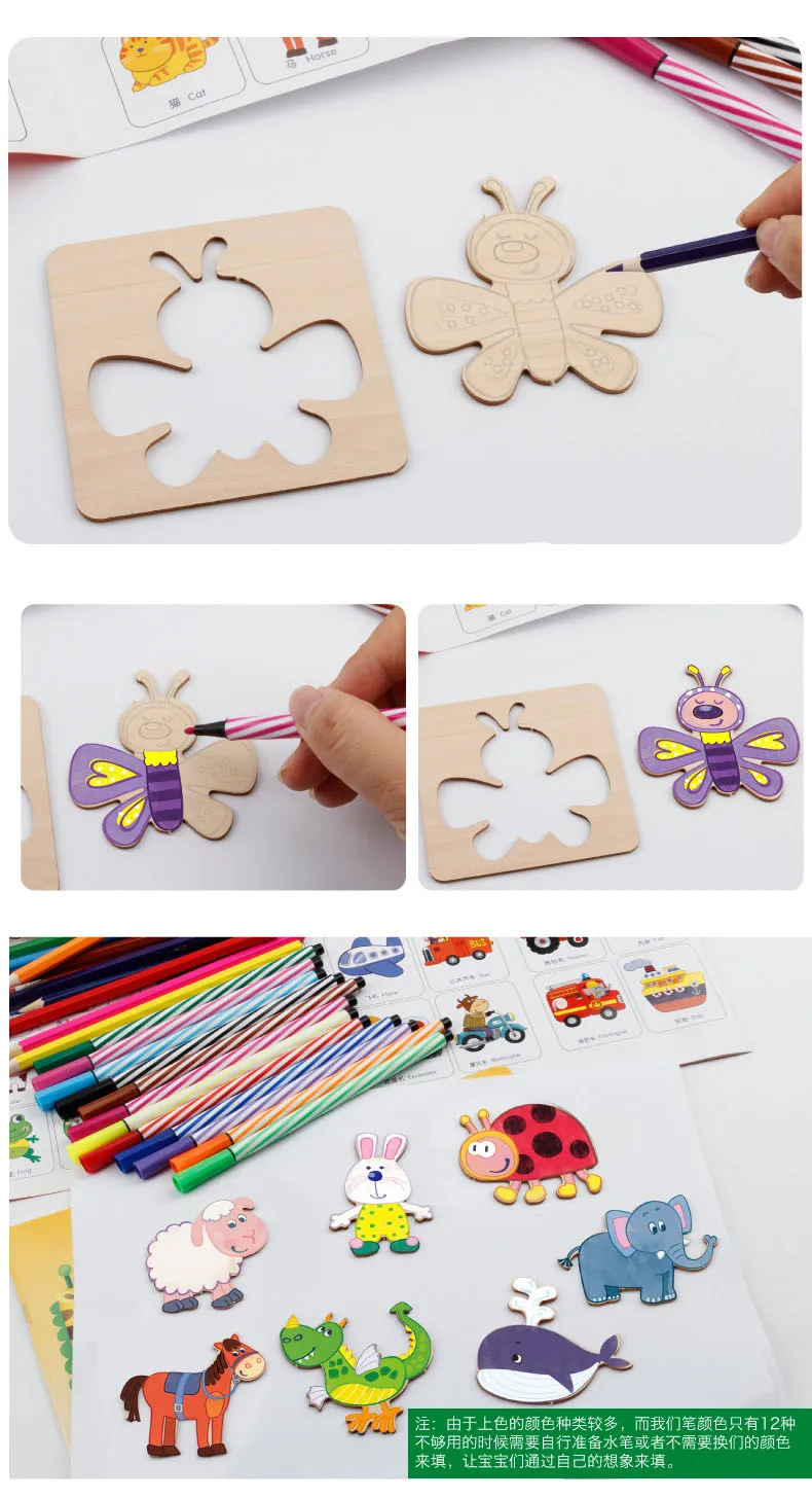 Baby Drawing Toys Coloring Board Children Creative Doodles Learning Animal Drafting Tool For Students Kids Drawing Tools gifts