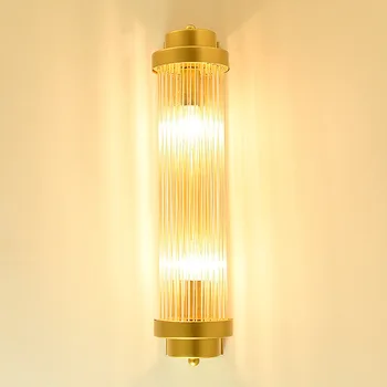 

European-style post-modern simple creative living room crystal wall lamp living room TV background wall lamp American bedroom