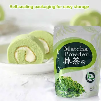 

100g Natural Matcha Organic Matcha Green Tea Powder Portable Scented Powder For Baking Cake Bread Kitchenpaper Bags Tea Bag