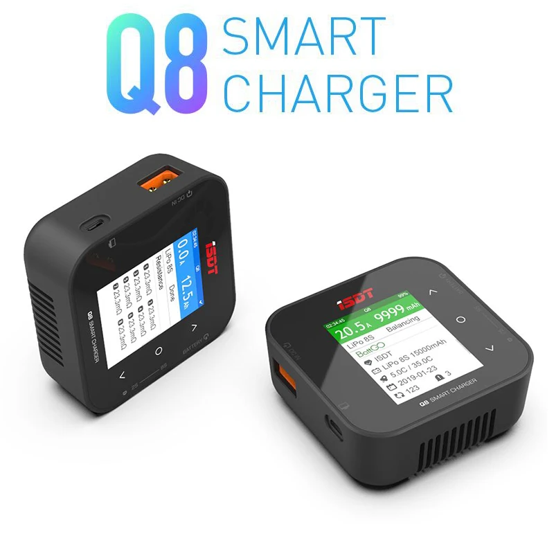Originele NIEUWE ISDT Q8 Smart Charger 500W 20A 1-8S Pocket Lipo Battery Balance Charger voor Lilon liPo LiHV NiMH Pb RC Modellen DIY Originele NIEUWE ISDT Q8 Smart Charger 500W 20A 1-8S Pocket Lipo Battery Balance Charger voor Lilon liPo LiHV NiMH Pb RC Modellen DIY