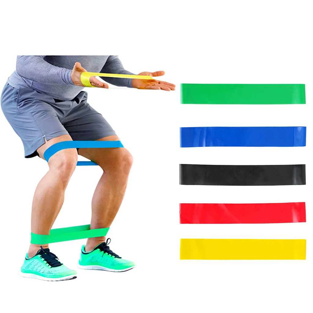 5 Colors Resistance Band Exercises Bands Indoor Outdoor Fitness Equipment Yoga Gym Pull Up Exercise Loop | Спорт и развлечения
