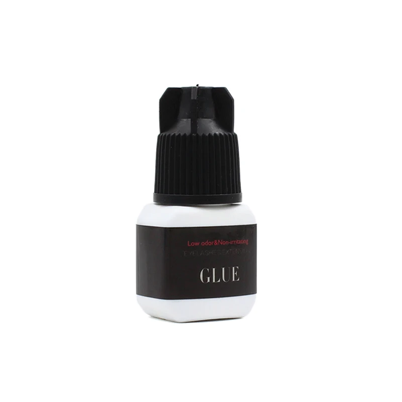 Pegamento para pestañas individuales para principiantes, adhesivo de pegamento para extensión de pestañas de secado lento sin estimulación, bajo olor negro, 5ML
