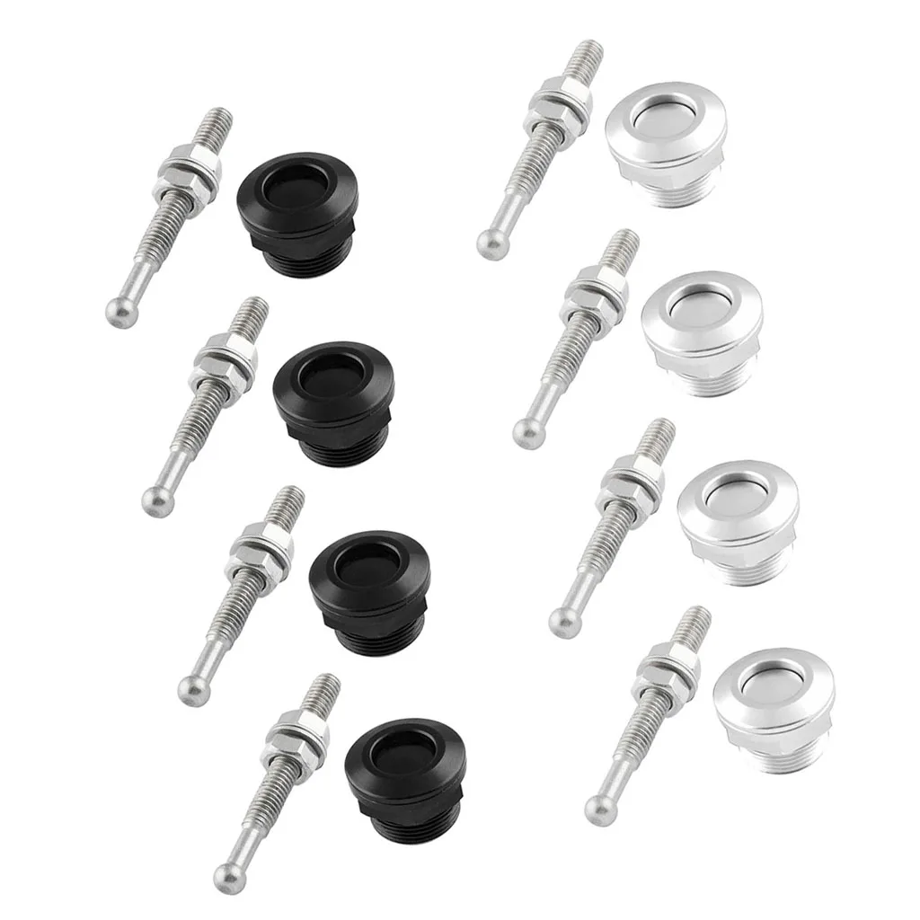 8Pcs 22mm Decent Push Button Quick Release Bonnet Hood Pins Lock Latch Universal