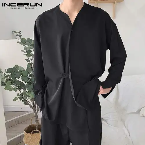 INCERUN 남성용 V넥 긴팔 셔츠: 다재다능한 스타일링의 정석 추천