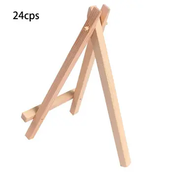 

24pcs Mini Wooden Artist Easel Triangle Wedding Table Stand Display Holder - 15 x 8 cm