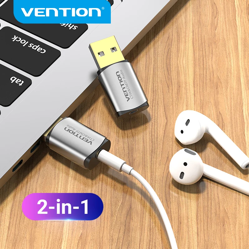Usb-Adapter Earphone Laptop Speaker Audio-Interface Sound-Card PS4 Vention External Usb-Mic