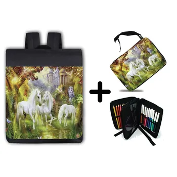

PACK BACKPACK AND CASE UNICORNS WORLD FANTASIA school