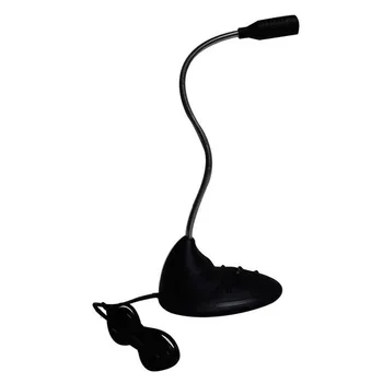 

Flexible Stand Mini Studio Speech Microphone 3.5mm Plug Gooseneck Mic Wired Microphone for Computer PC Desktop Notebook