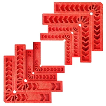

4 Pc 4 Inch, 4 Pc 6 Inch Positioning Square, 90 Degree Right Angle Clamp Carpentry Corner Clamp
