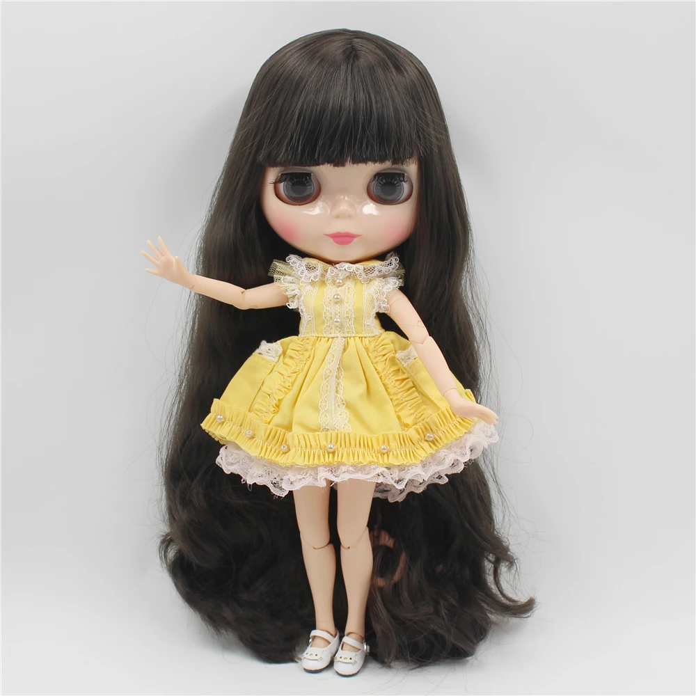 Neo Blythe Doll with Brown Hair, Natural Skin, Shiny Face & Jointed Body 3