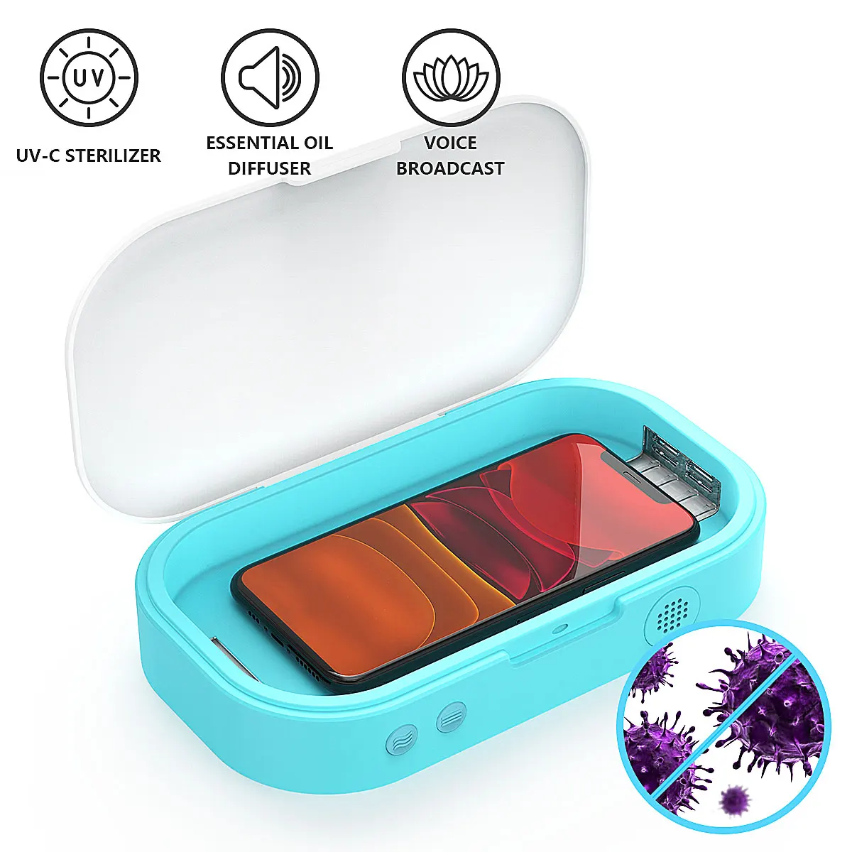 

Portable UV Disinfection Phone Comestic Sterilization Box Anti Bacteria UV Sterilizer With USB Toothbrush Disinfection Box