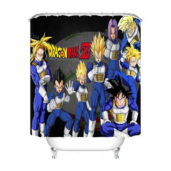 Shower Curtain Пользовательские водонепроницаемые занавески для душа Dragon Ball Z Goku и Gohan аниме@ 01 с принтом декора ванной комнаты различных размеров#180324-01-05 - Цвет: Shower Curtain