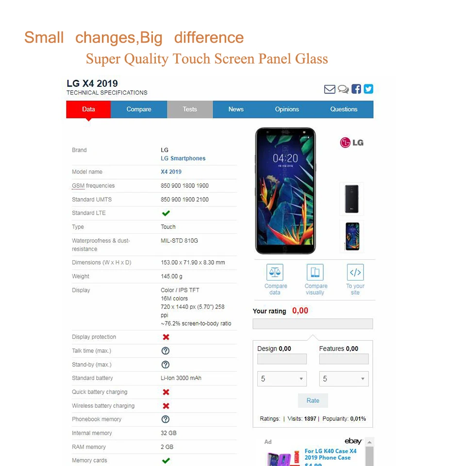Для LG K40 K12+ K12 Plus X4 X420EM сенсорный экран передняя стеклянная панель передняя внешняя стеклянная линза для LG K40 lcd стекло