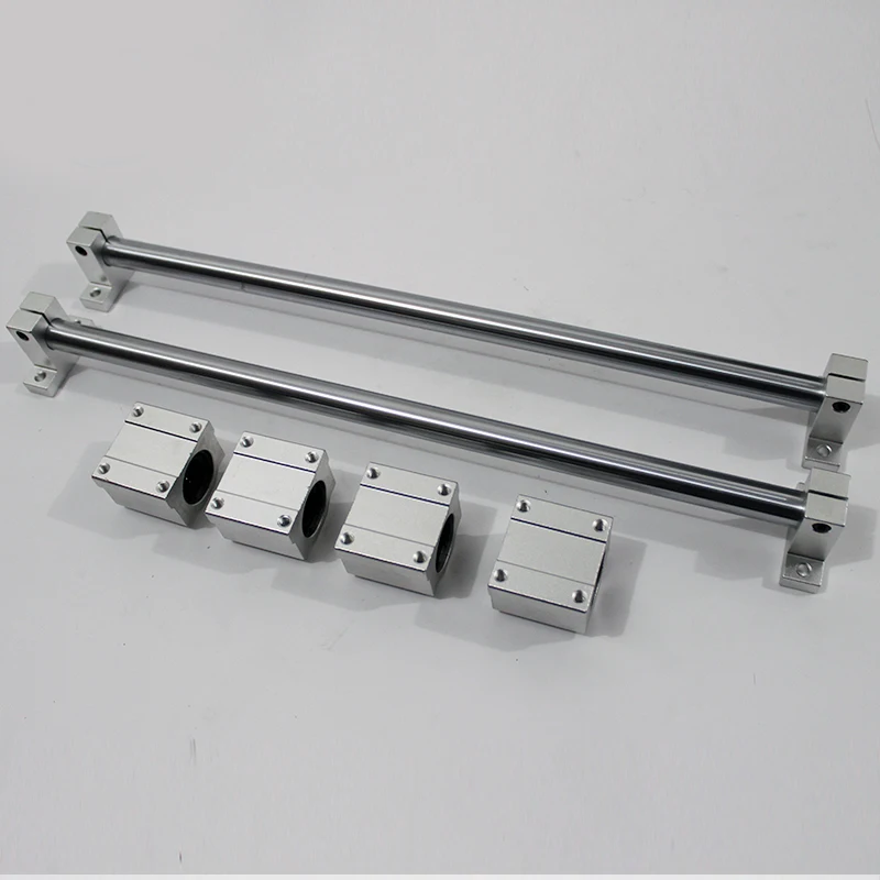 2Pcs Linear Rail Shaft OD8/10/12mm 300-800mm Optical Axis 4Pcs SCS8/10/12UU Linear Bearing Blocks 4Pcs SK8/10/12 Bearing Support linear shaft rod linear bearing