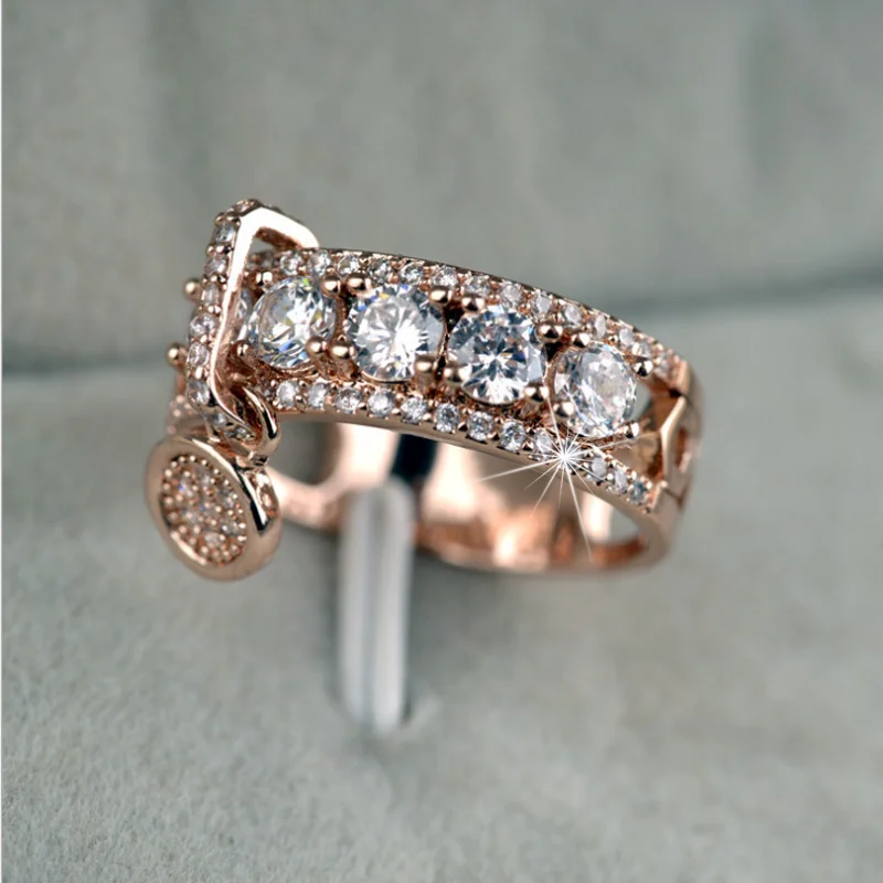 Женское Обручальное кольцо с бриллиантами винтажное обручальное из розового