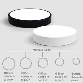 

Modern Led Acrylic ceiling lights Round White/Black Color 18W/24W/36W/48W for kitchen living room bedroom home Light Fixture