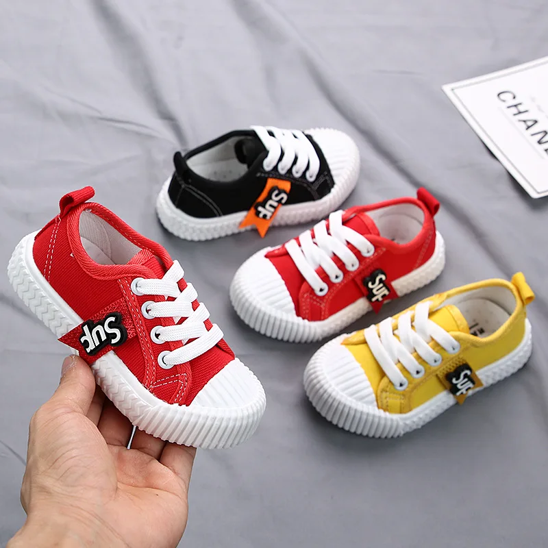 

Children's shoes children's canvas shoes Korean version of the soft bottom strap children's shoes
