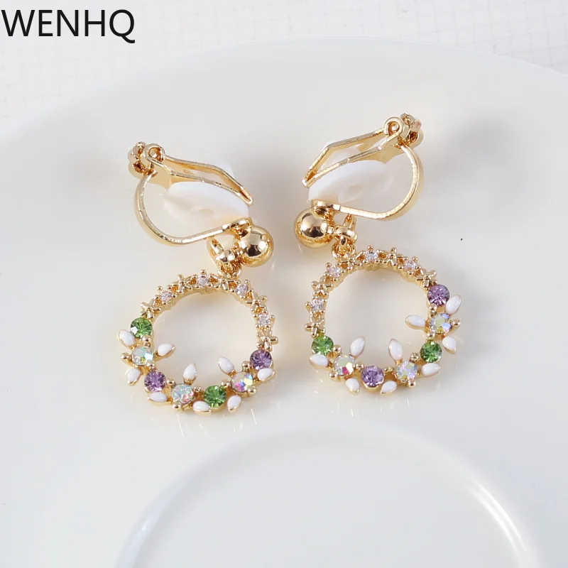 Dangle Clip on Earrings, ear clip earrings,clip earrings,ear clip
