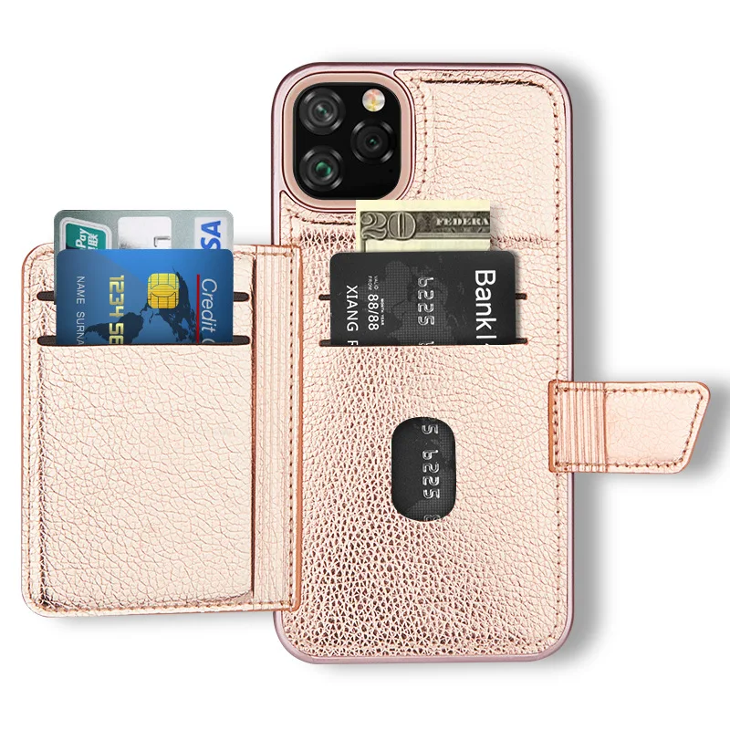 Litchi Leather Case for iPhone 11 Pro Max Cases Card Holder Magnetic Fold Cover XS XR 7 8 Plus Wallet |