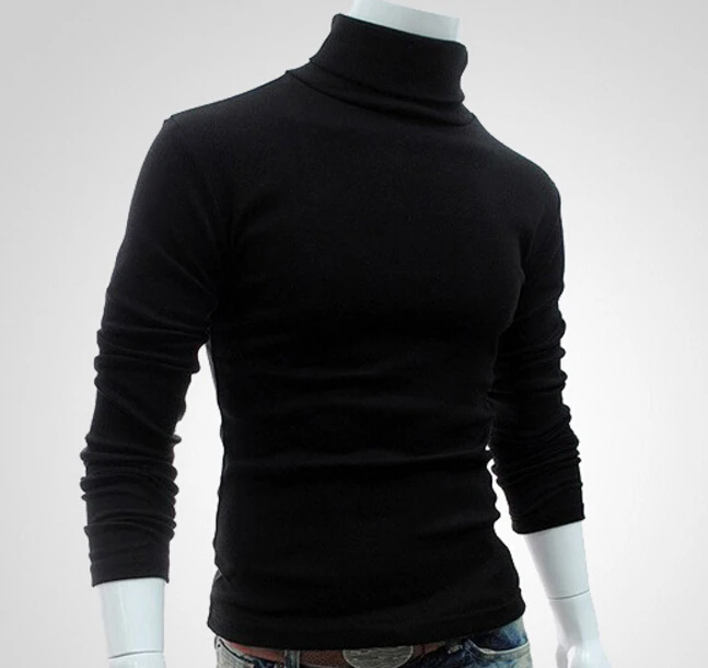Suéter ermal de cuello alto para hombre, jersey de cuello tortuga manga larga, Top, gran oferta