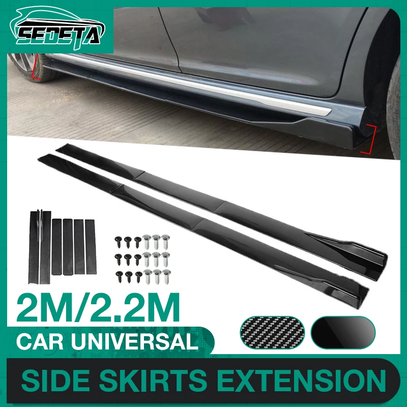 Universal-Car-Side-Skirts-Extension-Rocker-Panels-Lip-Bumper ...
