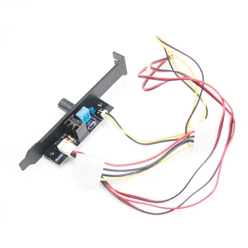 

Chassis Fan Speed Controller Hub Cooling Indicator Light Manual Knob Easy Use Stepless Desktop Computer 3-Pin Adjust Bracket