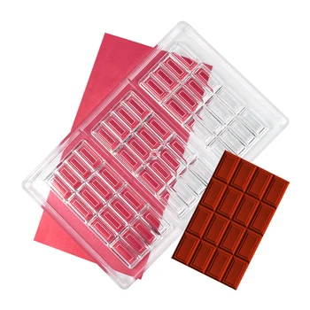 

3D Chocolate Candy Bar Big Molds Fondant Forms Polycarbonate Plastic Tray Moldes Cake Baking Pastry Bakery Baker Tools Moulds