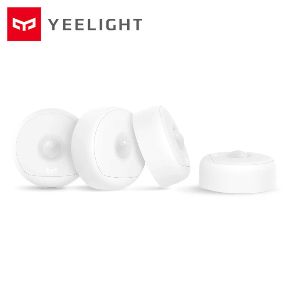 4 pcs Xiaomi mi jia yeelight Ночной свет, usb-зарядка, крючки, станок и версия, используйте 120 на одном заряде, хуманьбоды датчик xiaomi mi Смарт домашняя одежда - Цвет: 4 pcs