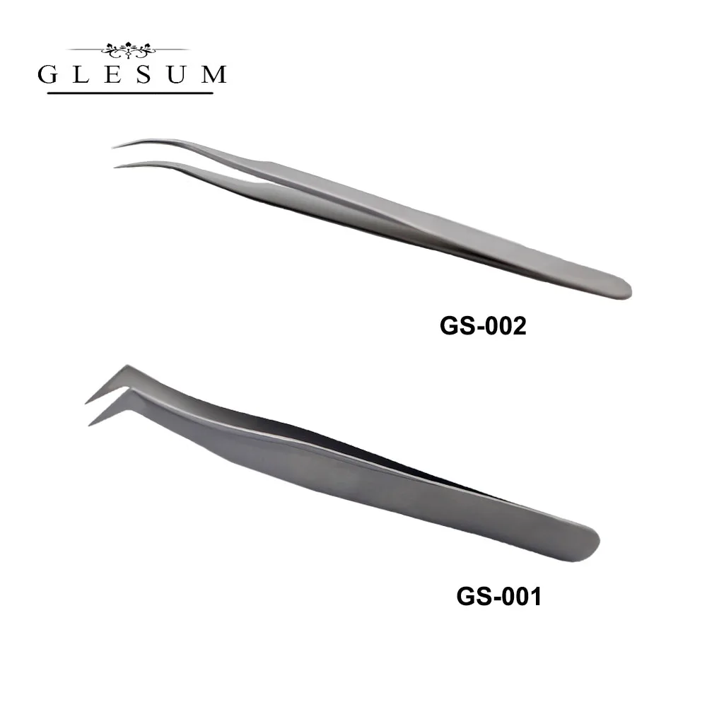 Glesum High Quality Stainless Steel Tweezers For Eyelash Make Up Grafting With Free Shipping 2