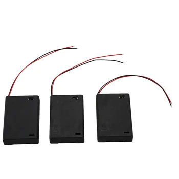 

3 Pcs Wired ON/OFF Switch 3 x AA 4.5V Batteries Battery Holder Case