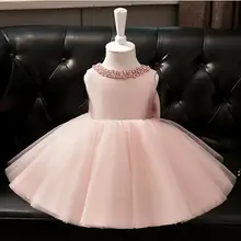 Винтажное платье с цветочным узором для девочек, одежда для малышей, крещение малыша, кружевное бальное платье-пачка с длинными рукавами, платья для дня рождения