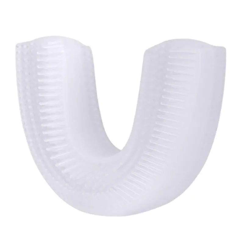 Toothbrush head Интеллектуальная автоматическая звуковая электрическая зубная щетка на 360 градусов, u-образная Силиконовая зубная щетка, usb зарядка, отбеливание зубов, синий светильник - Цвет: Toothbrush head