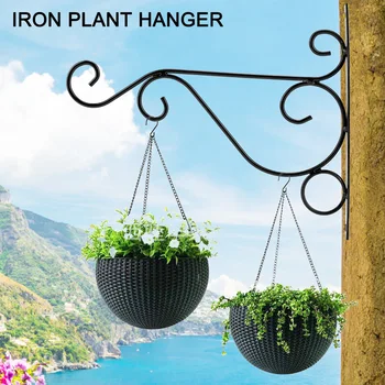 

Metal Hanging Plants Bracket Wall Planter Hooks Flower Pot Iron Lanterns Hanger for Home Garden Planter Balcony Decoration
