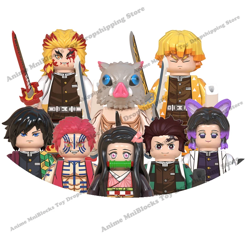 Demon Slayer WM6116 Mini Dolls Action Figure Assemble Toy Tanjirou Nezuko Inosuke Giyuu Kyoujurou Building Blocks WM2176 PG2327 | Игрушки и