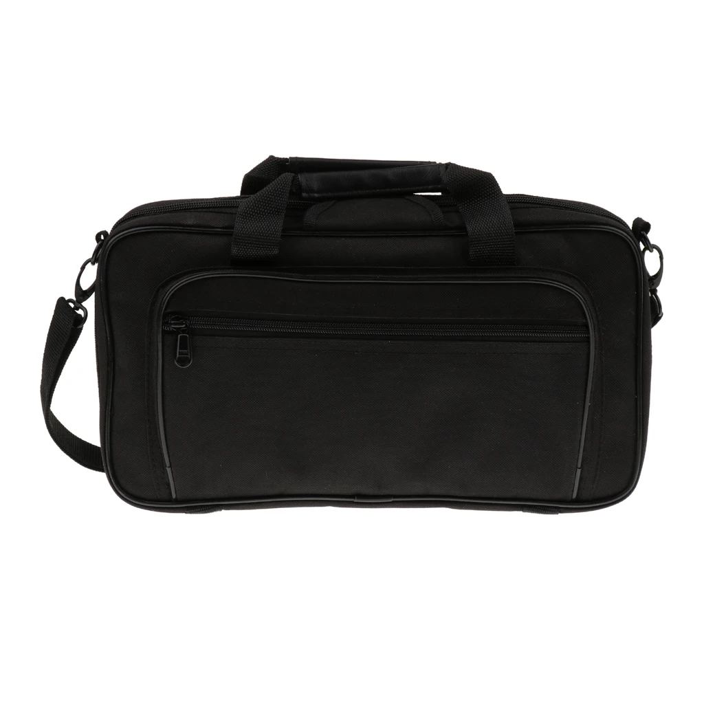 Portable Black Oboe Carrying & Shoulder Gig Bag Handbag with Wooden Case