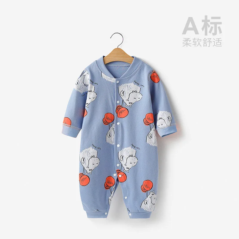 Baby One-piece Clothes Spring and Autumn Pure Cotton Thin Bottomed Ha Climbing Pajamas |