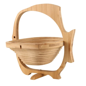 

Multifunction Heat Resistant Non Slip Bamboo Trivets Pot Mat Hot Pan Pads Bamboo Folding Fruit Egg Bread Basket Collapsible Frui