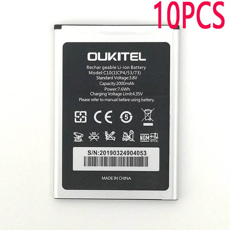 10 шт. 2000 мАч C10 батарея для Oukitel C10 мобильный телефон последняя продукция высокое качество батарея+ номер отслеживания