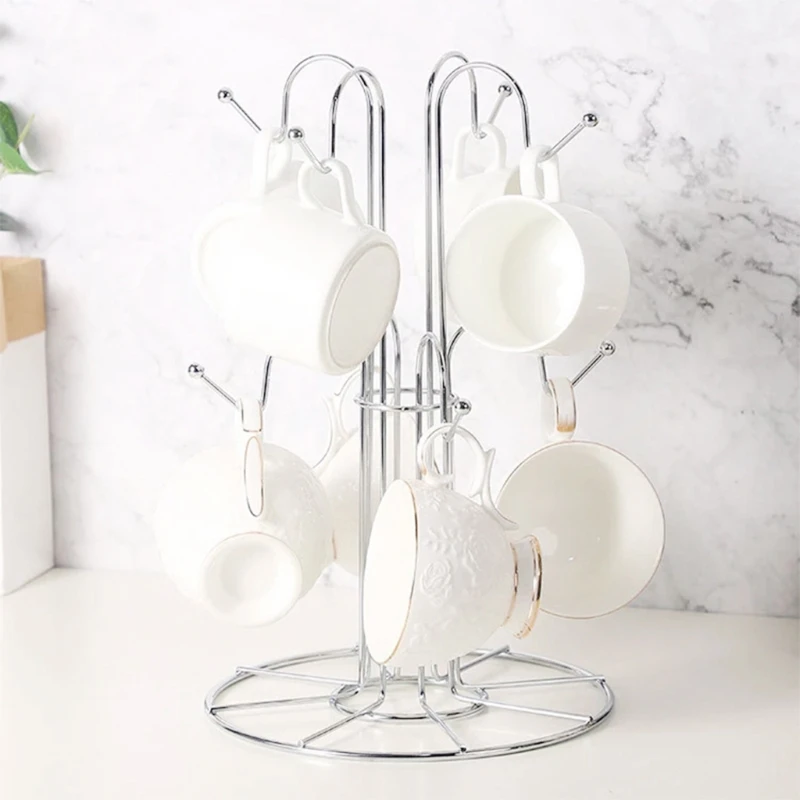 Porta tazze a forma di albero, 8 tazze da caffè, porta tazze da tè, portaoggetti per ripiani da cucina, accessorio da bar_voghion.com