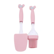 Набор из двух предметов розовый Силиконовый шпатель Крем Масло скребок масляная кисть для смазывания торта десертные торты и выпечка торты инструменты для выпечки