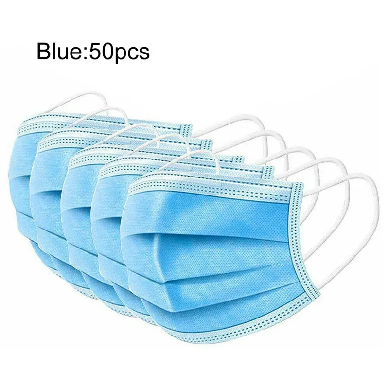 

50pcs High Quality Adult Cotton Anti Dust Mask Activated Filter 3 layers Mouth mask Face Protect Mouth Masks Women available