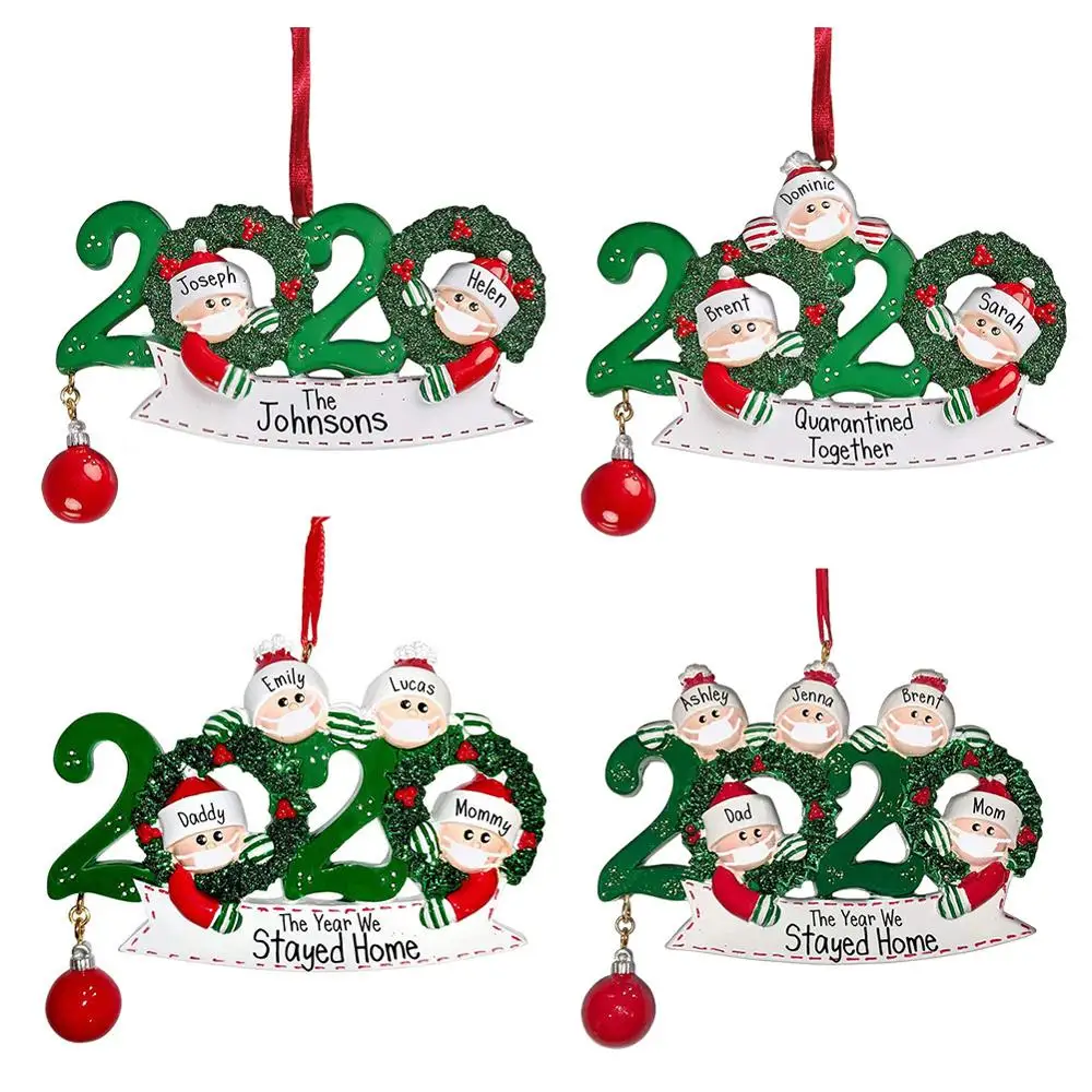 Personalized Survived Family Ornament 2020 Christmas Decorations DIY Name Blessing Christmas Tree Hanging Pendant Keepsake