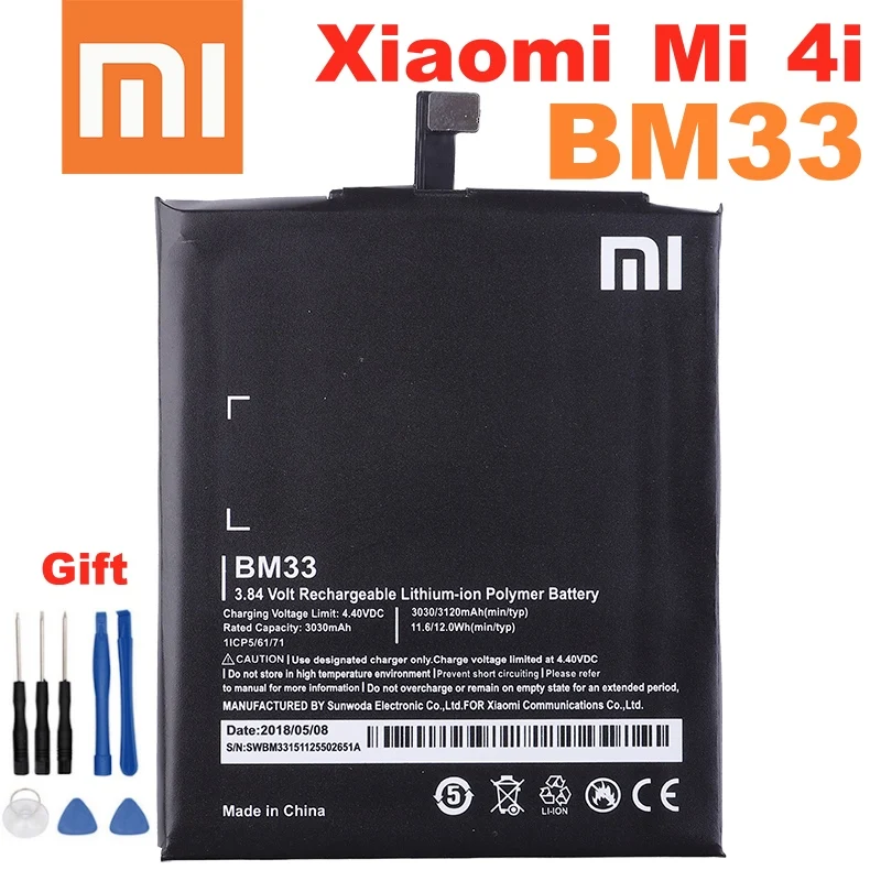 100% оригинал 3120mAh BM33 батарея для Xiaomi 4i Mi Mi4i M4i телефон высокое качество с