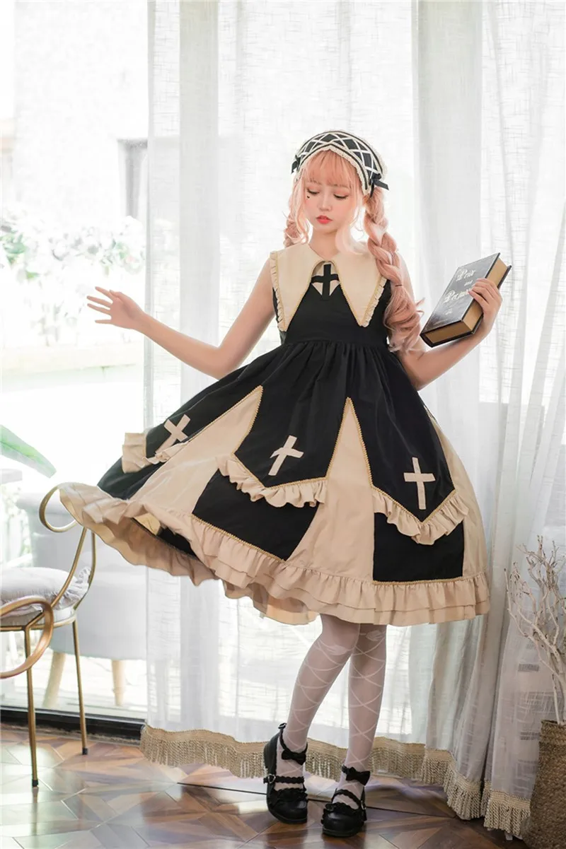 Платье на бретельках в готическом стиле с высокой талией | Тематическая одежда и