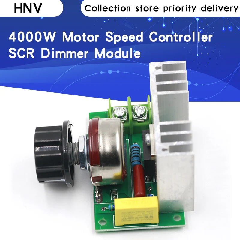HNV Hot AC 220V 4000W Adjustable Motor Speed Controller Electronic Volt Voltage Regulator SCR Dimmer Module | Электронные