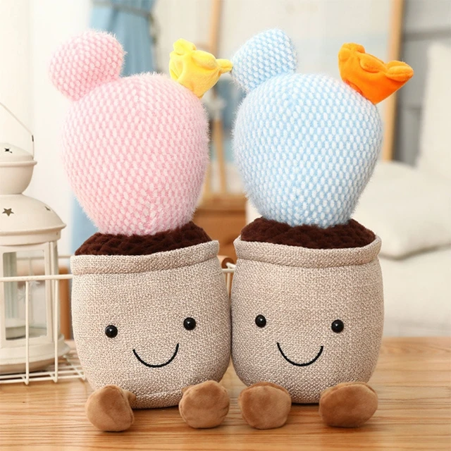 Simulation Potted Soft Plush Toy Pillow Cactus/Bluebell Plants Plush Stuffed Toy Indoor Decoration Comfortable Washable D5QA 2